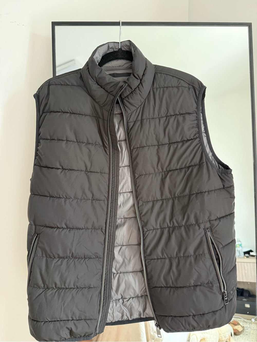 Mango Men's Quilted Puffer Vest - Charcoal